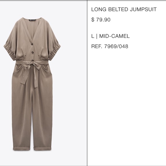 🌸Zara jumpsuit beige - Picture 2 of 5